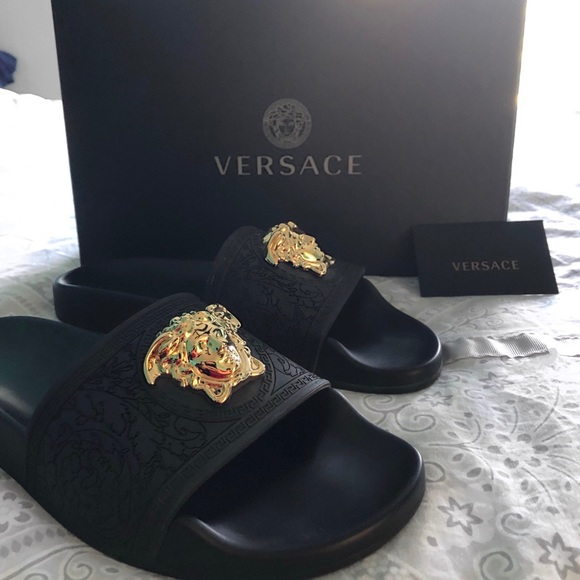 Versace Shoes - Versace Baroque Medusa Slides